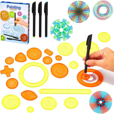 28 Stück Spiral Designer,Multifunktionales Spirograph Set,Mandala Designer,Spira