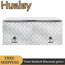 42"X18"X17" Aluminum Underbody Tool Box Trailer Pickup Storage Silver W / Lock