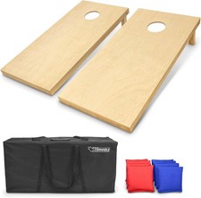 GoSports Solid Wood Premium Cornhole Sets - Choose 4 x 2 ft or 3 x 2 ft - Game B