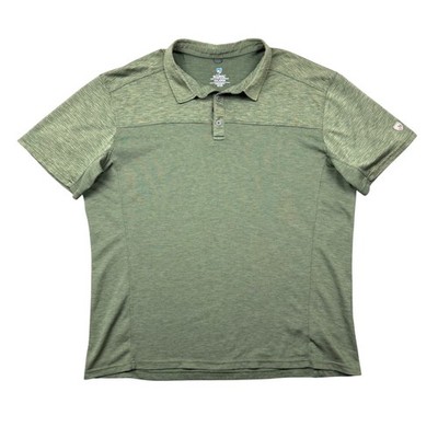Kuhl Mens XXL Engineered Polo Shirt Green Short Sleeve Performance Technical