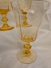 Set Of 3 Vintage Lenox Crystal Antique Yellow/Gold Water Goblets 6-3/4" — photo 3