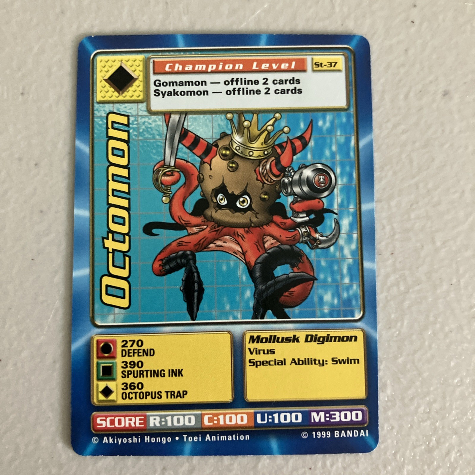 Octomon St-37 1st Edition Digimon Digi-Battle Card Game