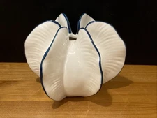 White & Blue Star Fruit Shaped Flower Vase Modern Decoration 3.5” Tall