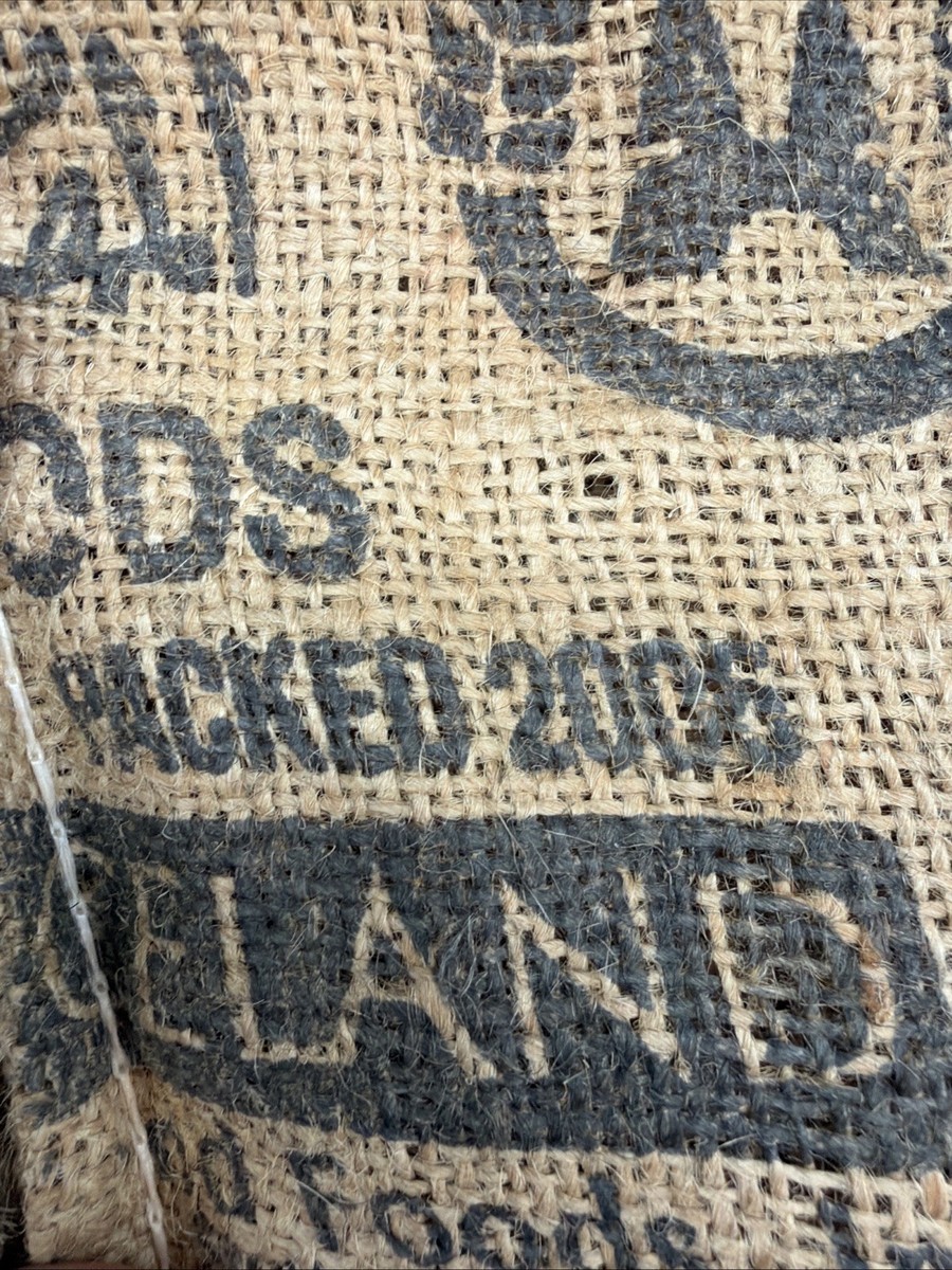 Vintage TWO GIRLS LONG GRAIN RICE USA BURLAP SACK BAG 2006 16x20