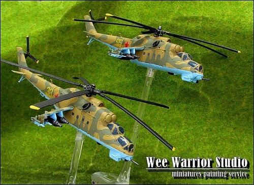Painted! - Soviet Mi-24 Hind Company (2 Helos) 15mm WW3  Team Yankee - Picture 2 of 2