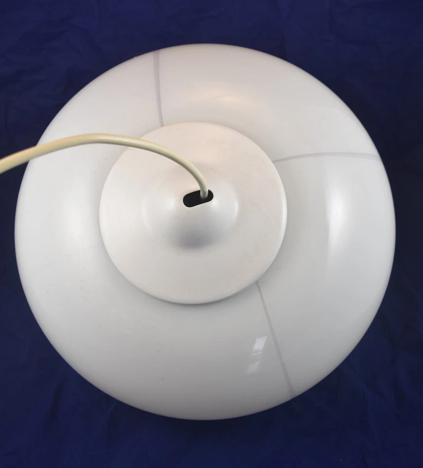 Peill & Putzler Deckenleuchte 70er Jahre Hängelampe 35 cm Opalglas Lila weiß - Bild 3 von 4