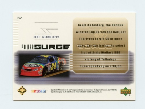 Jeff Gordon 2000 SP Authentic Power Surge Embossed Insert Card w/Foil Highlights - Bild 2 von 2