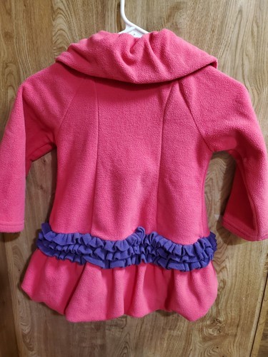 Mack & Co. Toddler Girl Pink Purple Fleece Ruffles Jacket 4T Polyester - Picture 5 of 5