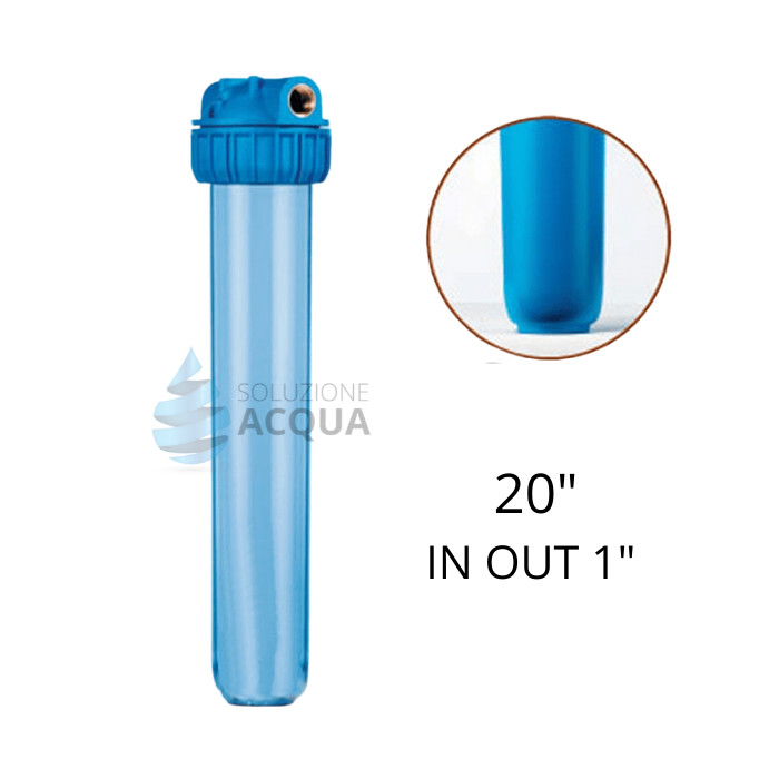 PORTA FILTRO A TAZZA 20" IN-OUT 1" CONTENITORE PER CARTUCCE ACQUA