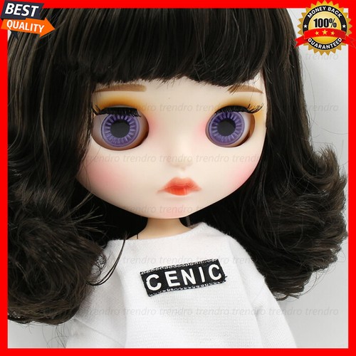 Nude Blythe Doll From Factory 12" Matte Face White Skin Black Hair Jointed Body - Picture 7 of 27