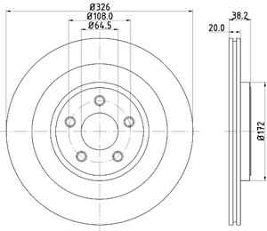 Rr Disc Brake Rotor   Hella Pagid   355115582