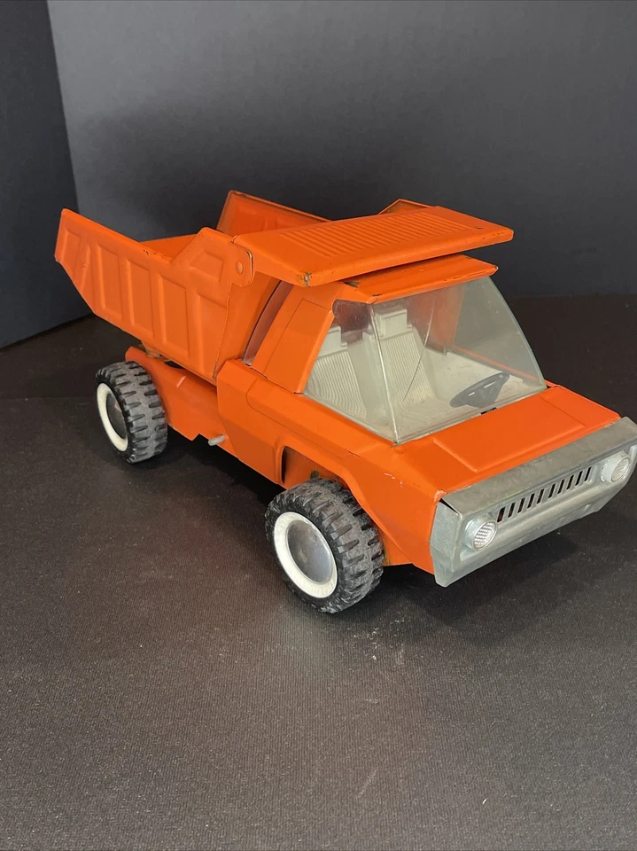 Camión de volteo Buddy L naranja original acero prensado vintage metal prensado Foto 4 de 4