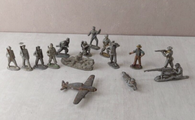 Figurine Metallix Aludo Quiralu – Motard Militaire Avec Fusil – WW2 – France – 1950