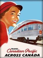 Canada Pacific Across Canada Vintage Railroad Travel Advertisement Art Poster Canada Pacific Across Canada Vintage Railroad Travel Advertisement Art Poster