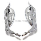 CHROME TEARDROP MOTORCYCLE PARTS-REAR VIEW CUSTOM MIRRORS FOR HARLEY MOTORBIKES