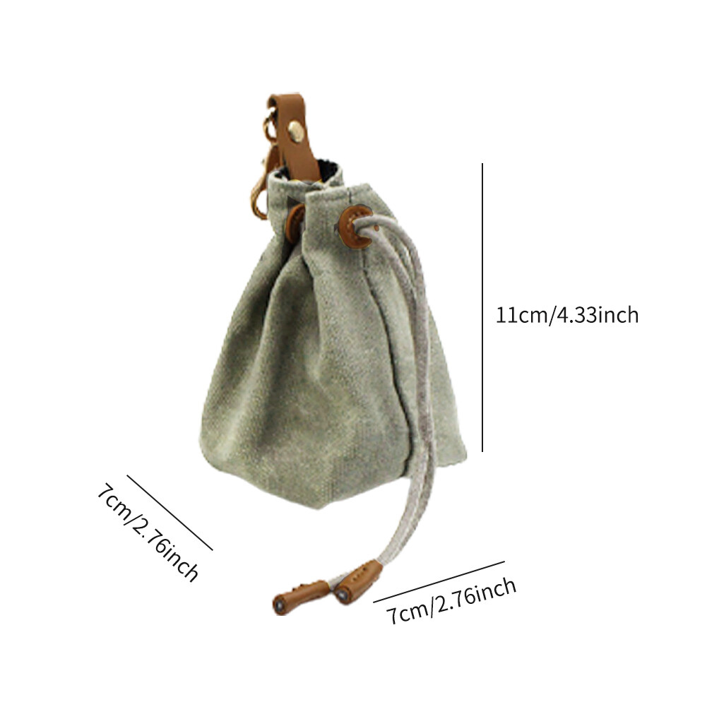 Walking Drawstring Pouch Portable With Keychain Snacks Training Dog