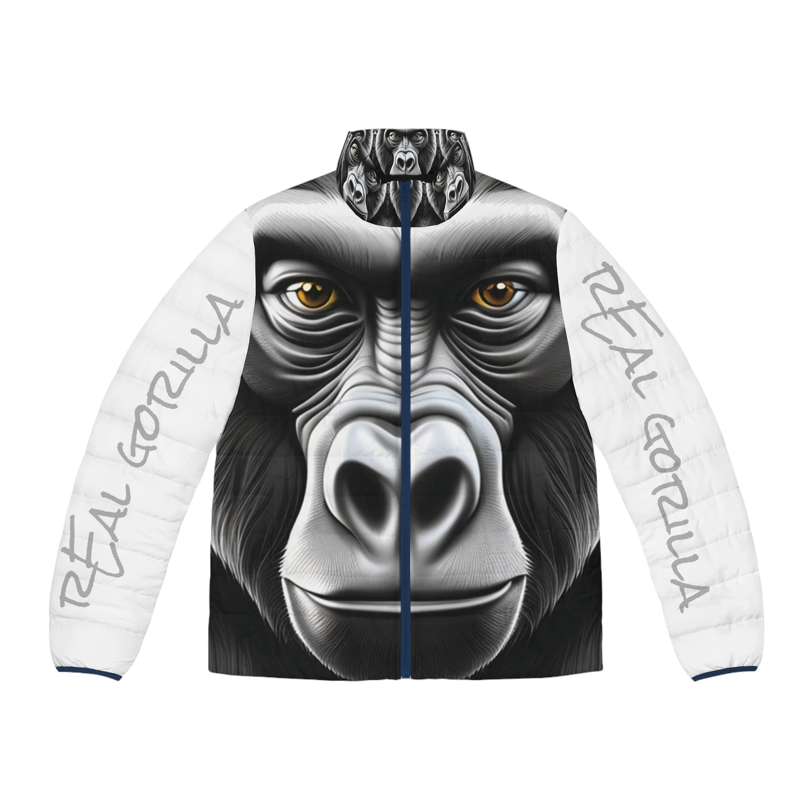 Men's Puffer Jacket (Silver Back Gorilla)