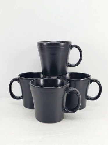 Set Lot 4 TAPERED MUG foundry black FIESTA WARE 15 OZ new