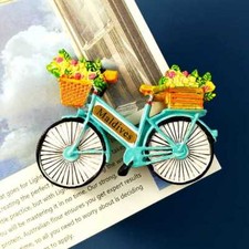 Maldives Flower Bike Fridge Magnet Refrigerator Sticker Home Resin Souvenir Gift