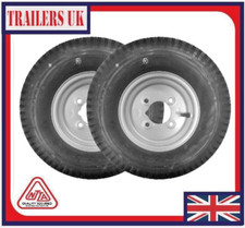 Pair of 480/400 X 8" Trailer Wheels with High Speed Tyres. *Next Day Delivery*