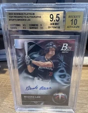BGS 9.5 Auto 10 Gem - 2023 Bowman Platinum - Brooks Lee - Rookie Auto