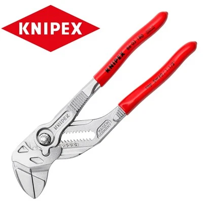 Knipex Pliers Wrench 180mm 7in Push Button Adjustable Spanner PVC Grip 86 03 180
