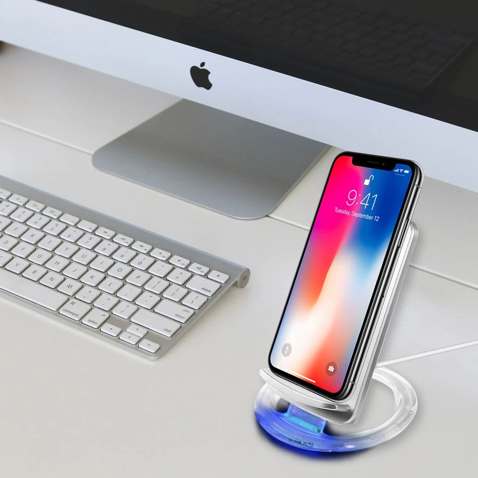 Cellet Adjustable Dual Coil Wireless Charging Stand W/ Blue LED Power Indicator - Image 2 of 4
