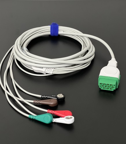 Caminetto Elettrico Cavo ECG A Scatto GE Marquette 11 Pin Con 5