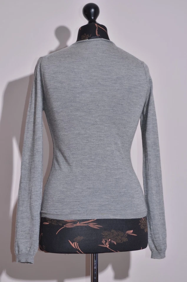 Suéter Jersey Cruciani Mujer Gris Cuello en V Manga Larga Cachemira Talla 40/S Foto 4 de 4