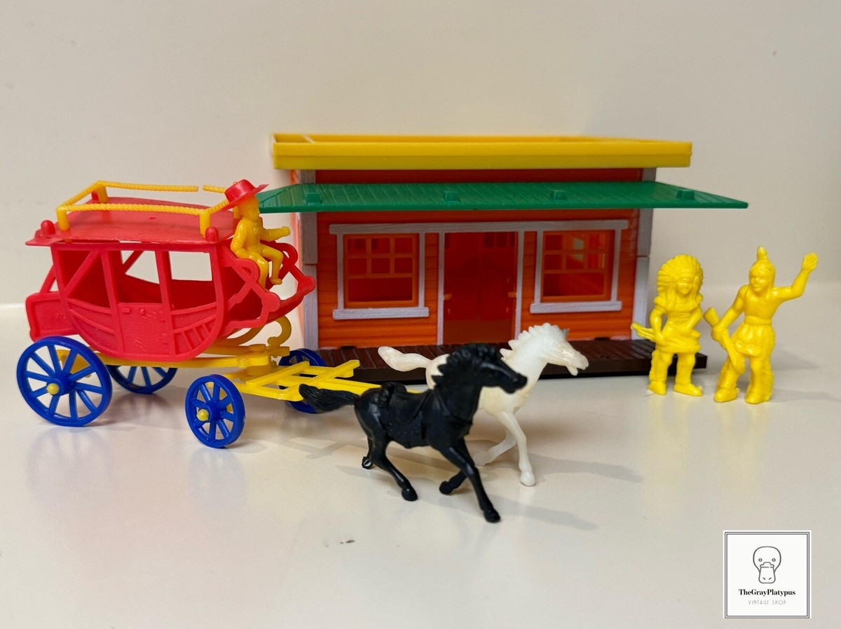 1960's Saloon and Stagecoach Cowboys and Indians Toys / Made in