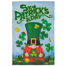 Happy St. Patrick's Day Gnome Shamrock Indoor Outdoor Garden flag 12" x 18"