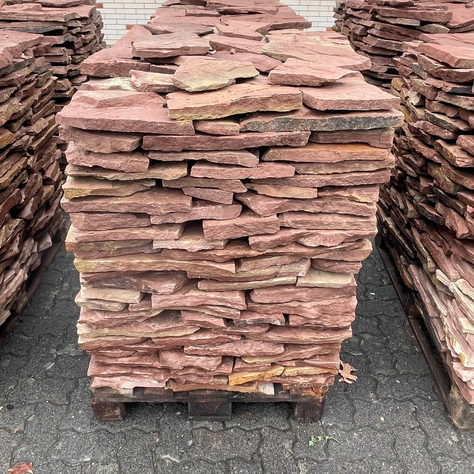 1M2 NATURSTEIN ROT VERBLENDER POLYGONALPLATTEN  BRUCHSTEINPLATTEN WAND BODEN  - Bild 3 von 4