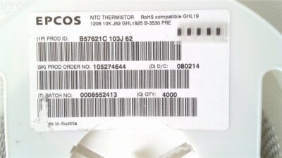 10 x NTC-Thermistor - 10 kOhm - 300 mW - 5% - 1206 - NEU