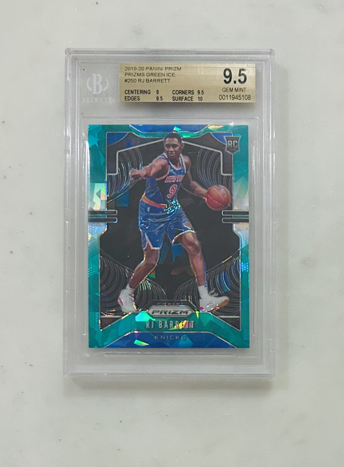 2019 Panini Prizm RJ BARRETT RC GREEN ICE BGS 9.5 ⭐️ POP 1 ⭐️ None Higher ⭐️