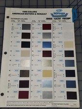 1988 American Motors AMC Color Chips Sheet Brochure