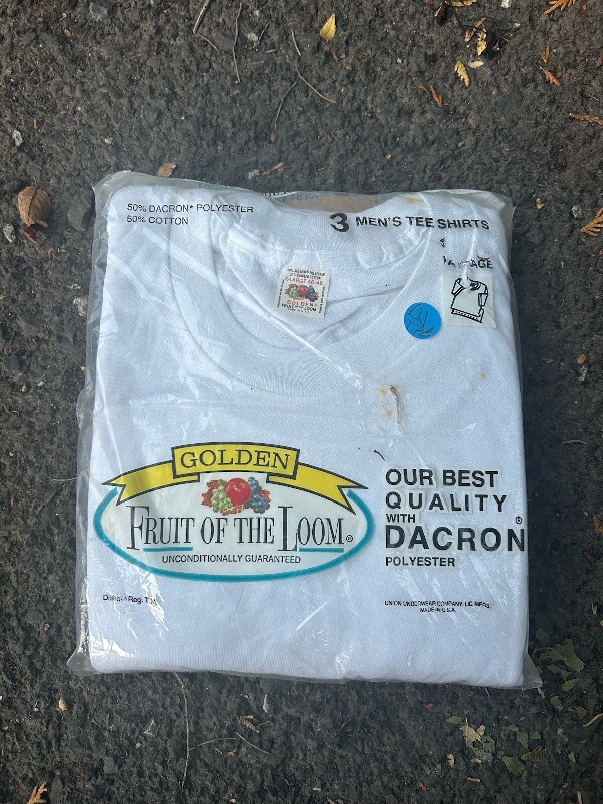 NEW OLD STOCK! vintage 70s Fruit of the Loom Golden Blend 3Pack T