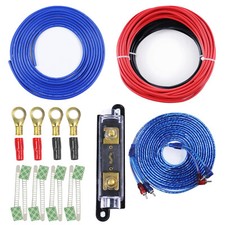 8 Gauge 2500W Car Audio Amp Kit Stereo Amplifier Power Wiring RCA Cable ANL Fuse