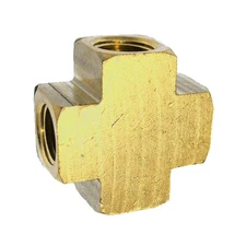 Interstate Pneumatics FP66X Brass Cross Fitting - 3/8" NPT (x4) - FP66X