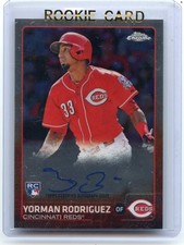 2015 TOPPS CHROME #AR-YR YORMAN RODRIGUEZ AUTOGRAPH RC, CINCINNATI REDS, 082315