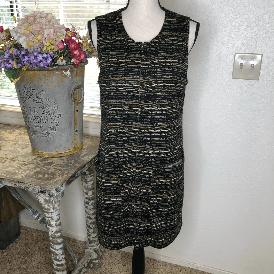 Chaleco/vestido tejido Sanctuary negro, camel, verde y blanco Foto 4 de 4