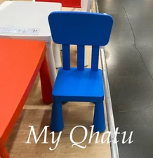 IKEA MAMMUT Children's Chair, Indoor/Outdoor Blue, 603.653.46 New