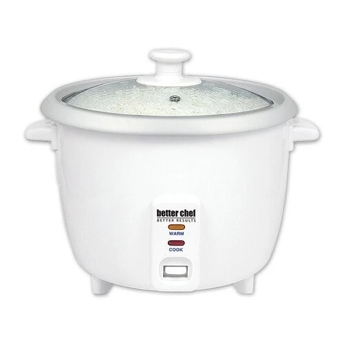 Better Chef White 8-Cup / 16-Cups Cooked Automatic Rice Cooker w Removable Bowl