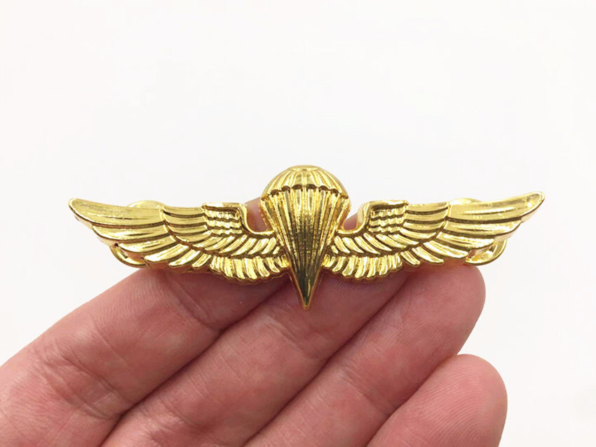 WW2 US NAVY PARACHUTE PARACHUTIST LANDINGS WINGS BADGE PIN Gold | eBay