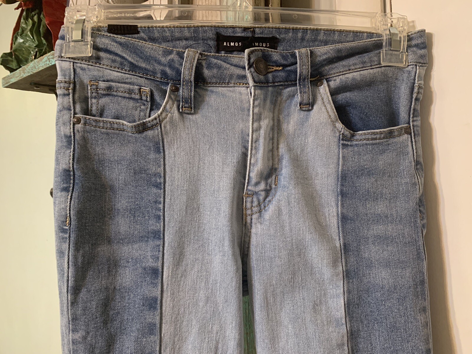 Almost Famous Mid rise Patchwork Denim Flare Jean… - image 2