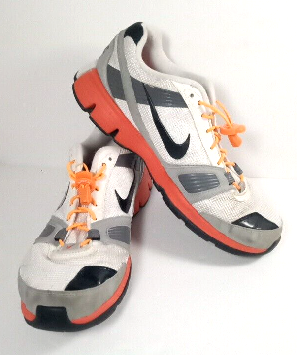 SAOLA Nike Dual Fusion TR 395782 101 Uomo 10 Bianco Arancione Grigio Leggermente Indossate