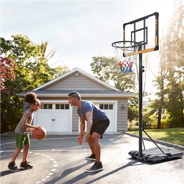 Topeakmart Portable Basketball Hoop For Kids - Height Adjustable 7.4 To 8.4 Feet