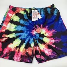 Broken Threads Mens Swim Trunks Black Multi Swirl Size Medium NWT