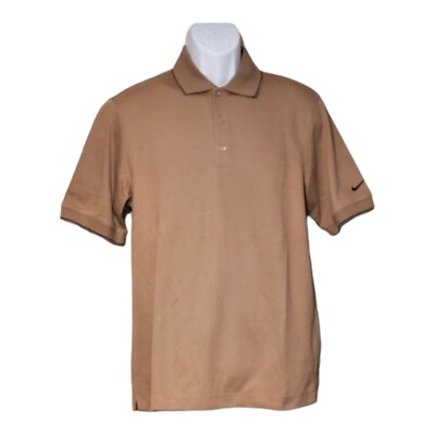 Nike Golf Dri-Fit Men's S Tan Khaki Polo-Style T-Shirt Tee NWT