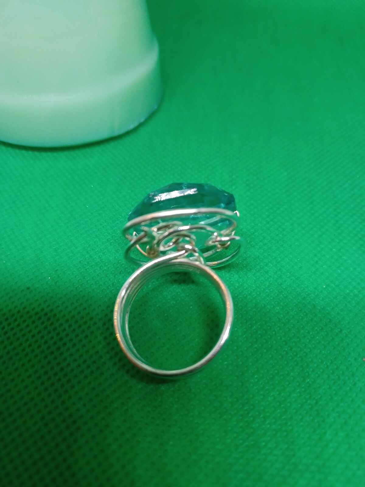 Handmade Silvertoned Large Statement Ring. Size 1… - image 8