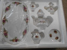 NEW Old Country Roses Royal Albert Miniature Mini 8 pcs Child Porcelain Tea Set